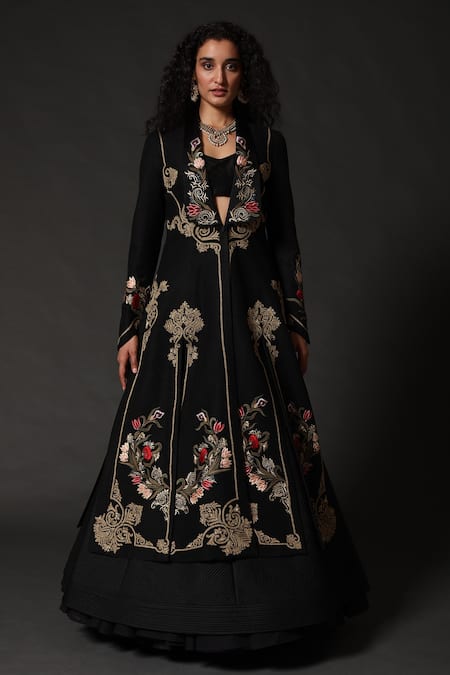 Rohit Bal Matka Silk Embroidered Long Jacket 