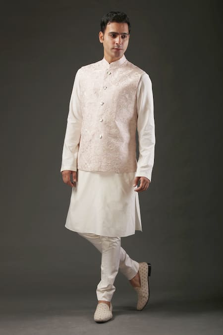 Rohit Bal Chanderi Silk Embroidered Nehru Jacket 