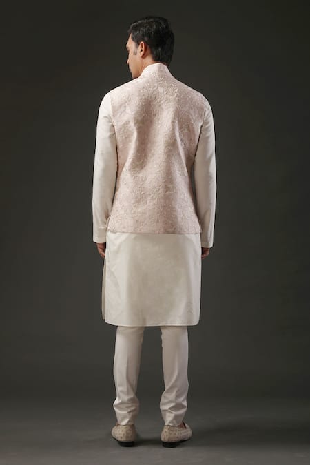 Rohit Bal Chanderi Silk Embroidered Nehru Jacket 