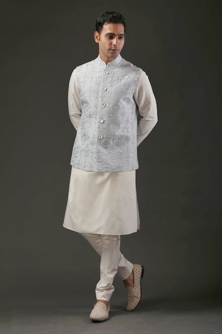 Rohit Bal Chanderi Silk Embroidered Nehru Jacket 