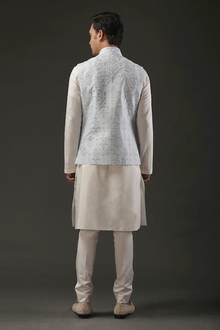 Rohit Bal Chanderi Silk Embroidered Nehru Jacket 