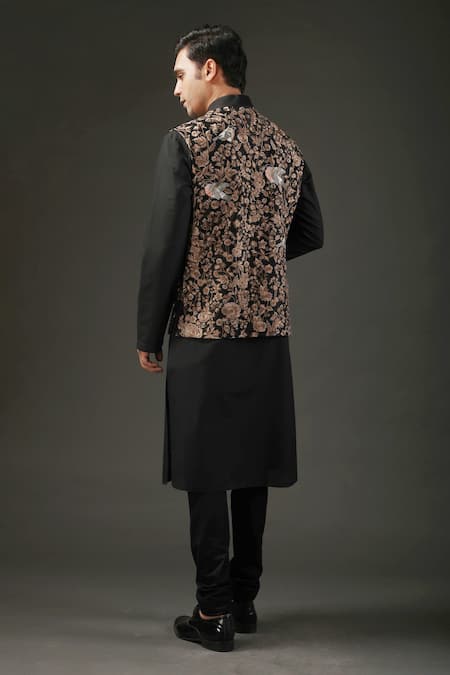 Rohit Bal Chanderi Silk Embroidered Nehru Jacket 