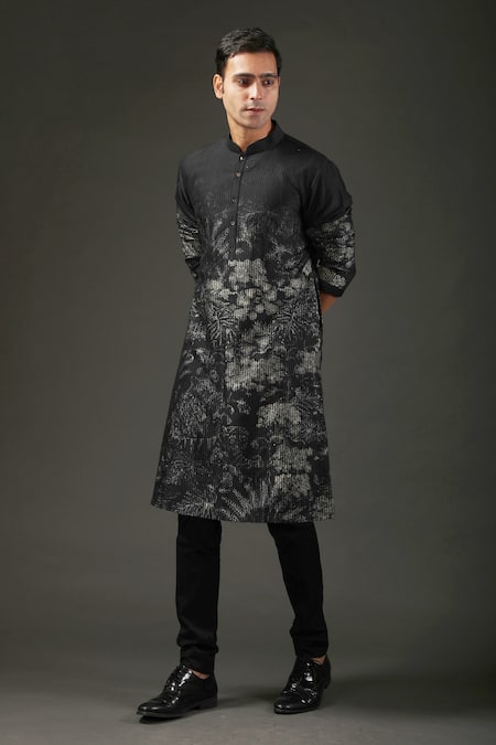 Rohit Bal Chanderi Silk Shibori Print Kurta Set 