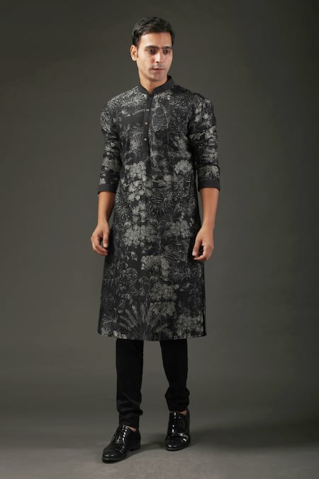 Rohit Bal Chanderi Silk Shibori Print Kurta Set 