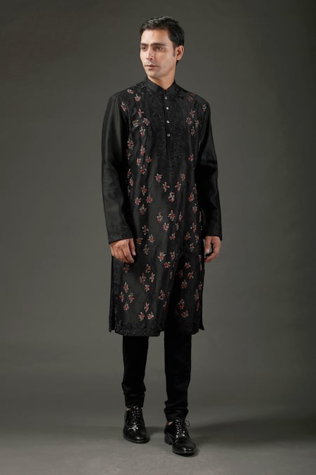 Rohit Bal Chanderi Silk Embroidered Kurta Set 