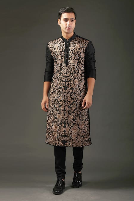 Rohit Bal Chanderi Silk Embroidered Kurta Set 