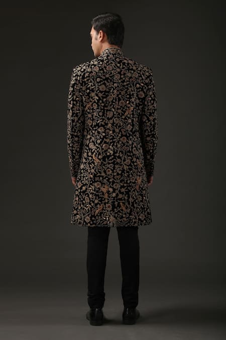 Rohit Bal Silk Velvet Embroidered Sherwani 