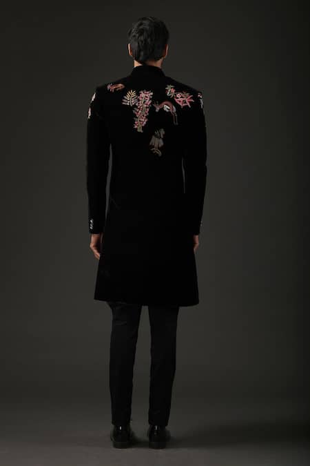 Rohit Bal Silk Velvet Embroidered Sherwani 