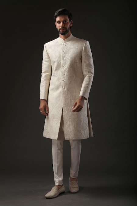 Rohit Bal Chanderi Silk Embroidered Sherwani 