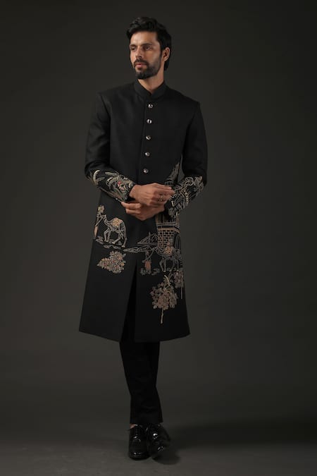 Rohit Bal Matka Silk Embroidered Sherwani 