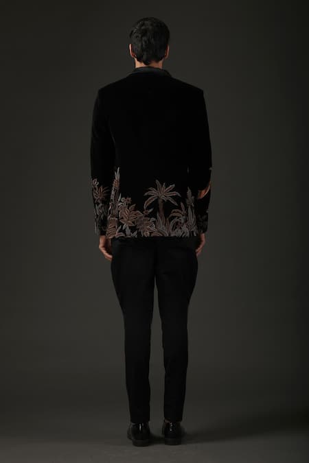 Rohit Bal Silk Velvet Resham Work Tuxedo 