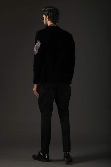 Rohit Bal Silk Velvet Resham Embroidered Tuxedo 