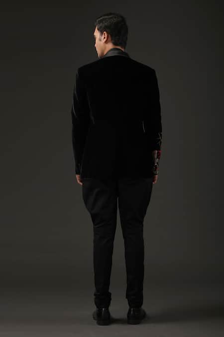 Rohit Bal Silk Velvet Resham Embroidered Tuxedo 