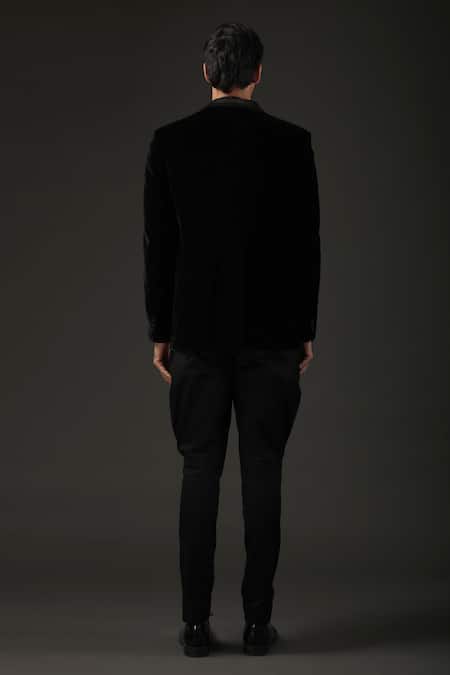 Rohit Bal Silk Velvet Resham Embroidered Tuxedo 