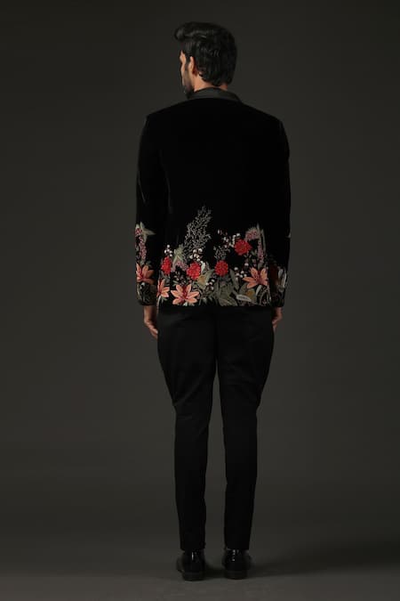 Rohit Bal Silk Velvet Resham Embroidered Tuxedo 