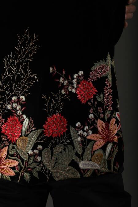 Buy Rohit Bal Black Velvet, Lining Resham Embroidered Tuxedo Online at Aza Fashions Buy_Rohit Bal_Black Velvet, Lining Resham Embroidered Tuxedo _Online_at_Aza_Fashions