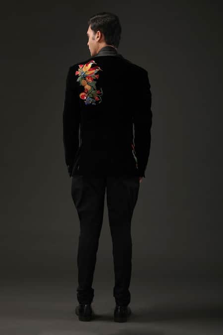 Rohit Bal Silk Velvet Resham Embroidered Tuxedo 