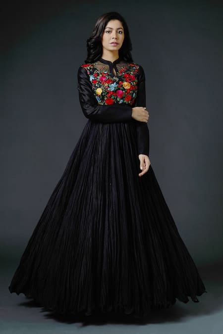 Black #Georgette #Anarkali #Suit #nikvik #usa #designer #australia #canada  #freeshipping #slee… | Salwar kameez designs, Designer anarkali dresses, Anarkali  dress