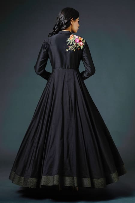 Rohit Bal Chanderi Silk Embroidered Anarkali Set 