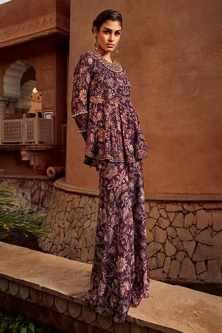 Ridhima Bhasin Floral Print Peplum & Sharara Set 