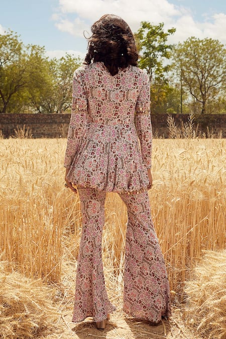 Ridhima Bhasin Printed Peplum Tunic & Pant Set 