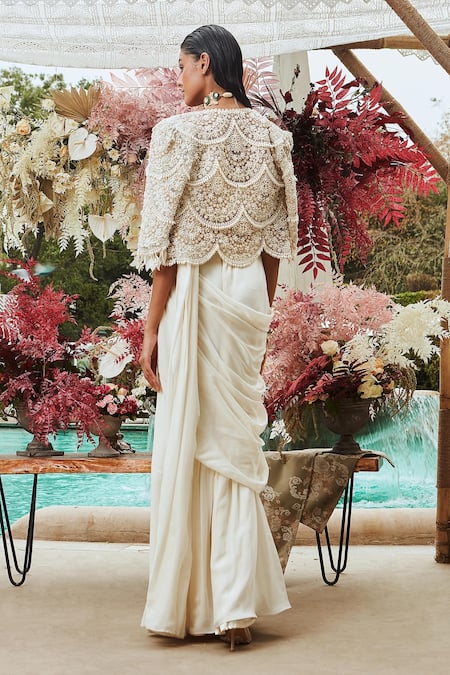 Ridhima Bhasin Pre-Draped Saree With Embroidered Jacket 