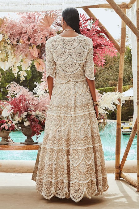 Ridhima Bhasin Embroidered Overlay Lehenga Set 
