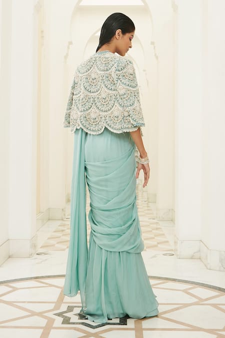 Ridhima Bhasin Bolero Jacket Pre-Draped Saree Set 