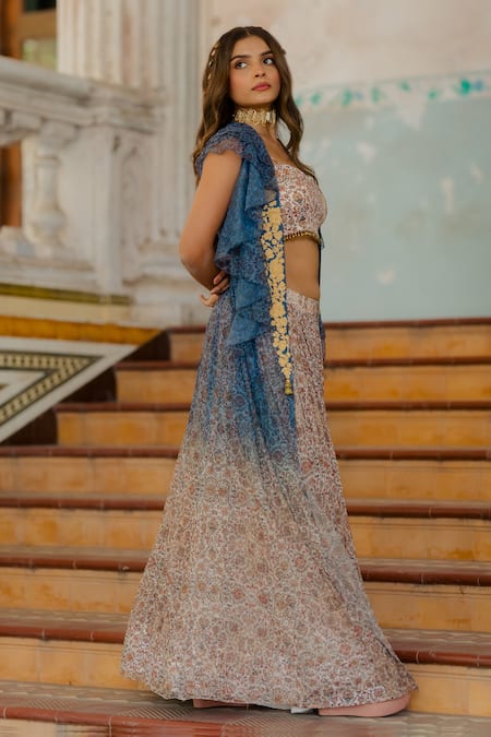 Nikita Vishakha White Net, Georgette Persian Carpet Pattern, Zari Dori And Printed Lehenga Set Online at Aza Fashions Nikita Vishakha_White Net, Georgette Persian Carpet Pattern, Zari Dori And Printed Lehenga Set _Online_at_Aza_Fashions