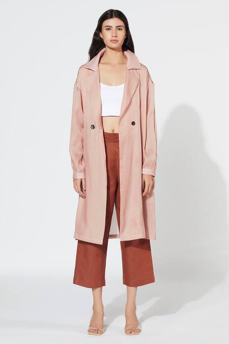 Buy Meadow Pink Silk Cotton Organza Lapel Coat Online at Aza Fashions Buy_Meadow_Pink Silk Cotton Organza Lapel Coat _Online_at_Aza_Fashions