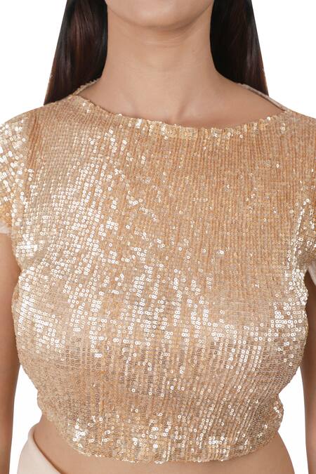 Rina Dhaka_Peach Embroidered Saree With Blouse_at_Aza_Fashions