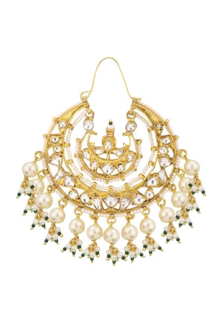 Buy_Riana Jewellery_Gold Plated Stones, Beads Drop Chandbalis _Online_at_Aza_Fashions