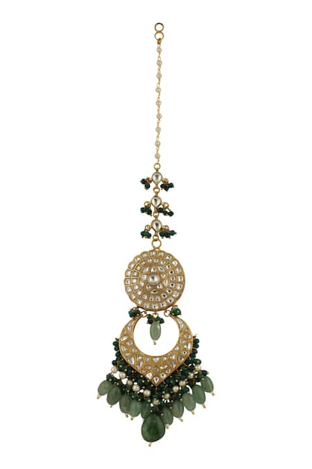 Riana Jewellery Gold Plated Beads, Pearls, Stones Embellished Chandelier Earrings Online at Aza Fashions Riana Jewellery_Gold Plated Beads, Pearls, Stones Embellished Chandelier Earrings _Online_at_Aza_Fashions