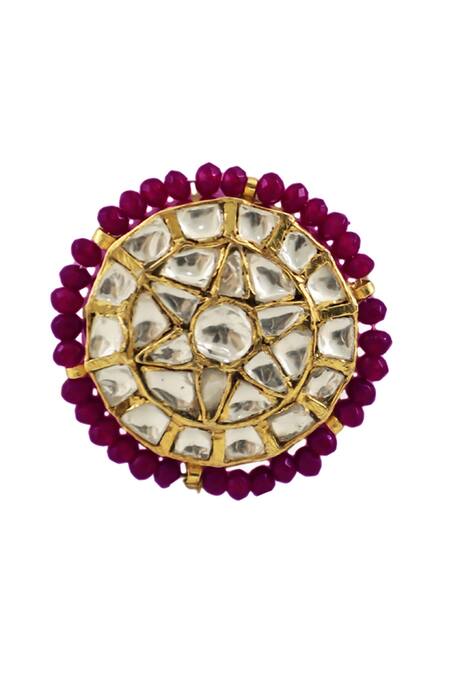 Buy_Riana Jewellery_Gold Plated Glitter, Pearls, Stones Circular Studs _Online_at_Aza_Fashions