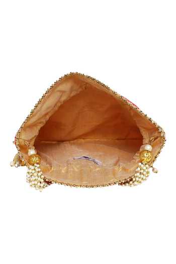 Shop The Purple Sack Red Embroidery, Sequins Floral Potli Bag Online at Aza Fashions Shop_The Purple Sack_Red Embroidery, Sequins Floral Potli Bag _Online_at_Aza_Fashions