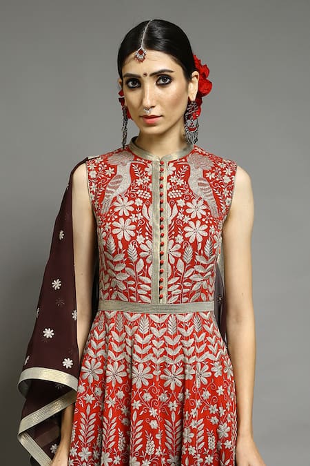 Buy Abhishek Gupta Red Georgette Embroidered Anarkali Set Online at Aza Fashions Buy_Abhishek Gupta_Red Georgette Embroidered Anarkali Set _Online_at_Aza_Fashions