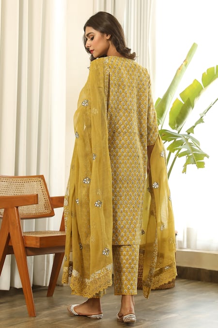 Gulabo Jaipur Rekha Floral Print Kurta Palazzo Set 