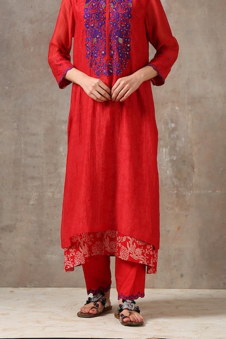 Rekha Agra Handloom Chanderi Kurta Set 