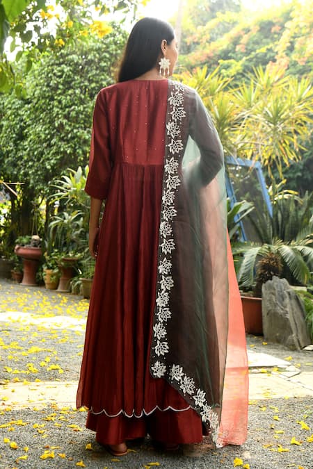 Rekha Agra Handloom Chanderi Anarkali Set 