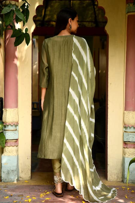 Rekha Agra Handloom Chanderi Kurta Set 