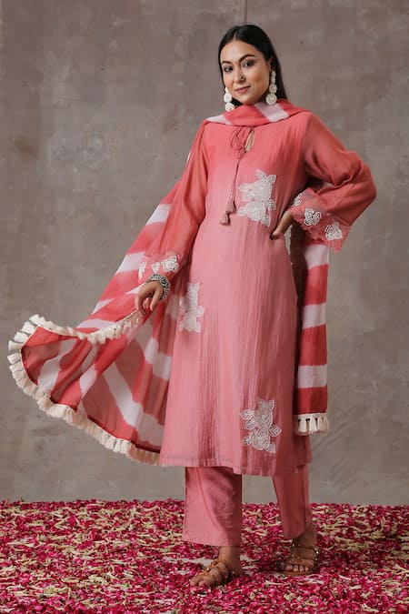 Rekha Agra Chanderi Kurta Pant Set 