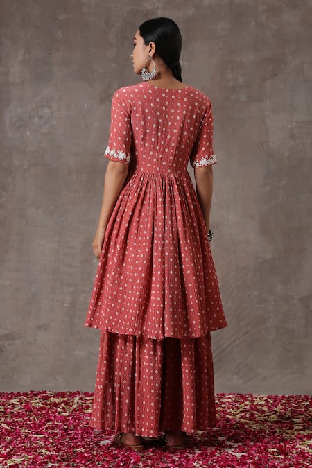 Rekha Agra Block Print Kurta Gharara Set 