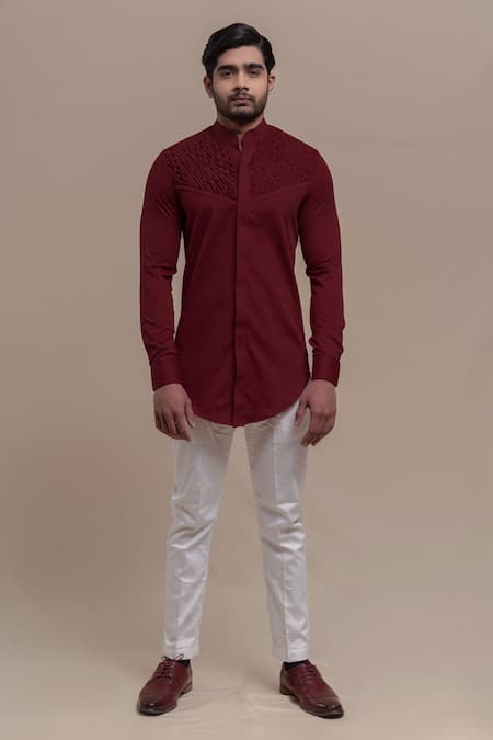 Runit Gupta Cotton Tuxedo Shirt 