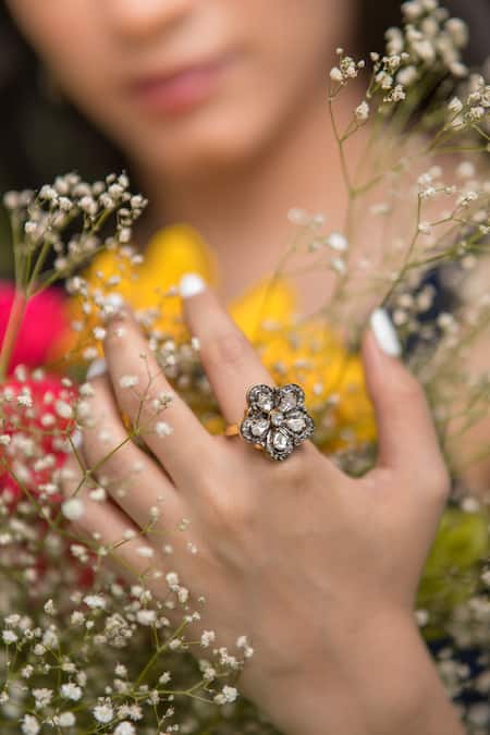 The Alchemy Studio Floral Uncut Diamond Ring 