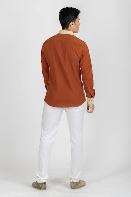 Runit Gupta Colourblock Embroidered Shirt  