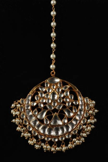 Riana Jewellery_Gold Plated Stone Maangtikka _Online_at_Aza_Fashions