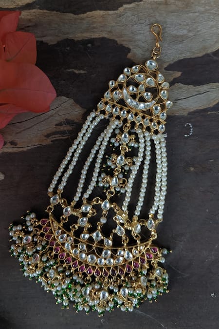 Buy Riana Jewellery Gold Plated Bead Drop Passa Online at Aza Fashions Buy_Riana Jewellery_Gold Plated Bead Drop Passa _Online_at_Aza_Fashions