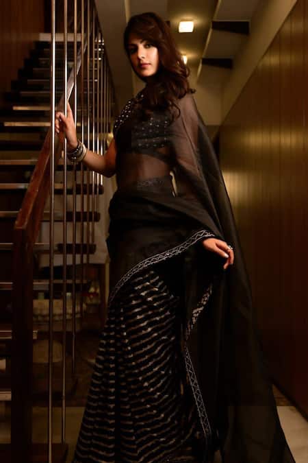 Punit Balana Bandhani Organza Saree with Blouse 