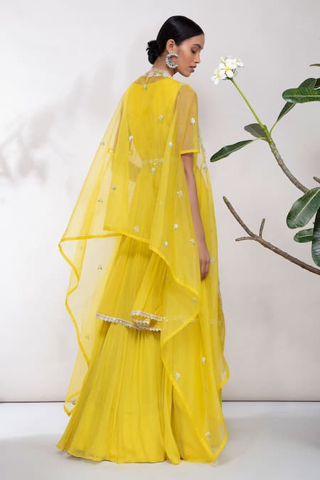 Aneesh Agarwaal Embroidered Cape & Anarkali Set 