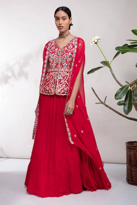 Aneesh Agarwaal Embroidered Lehenga Set 